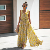 Jastie 2022 Summer Women Maxi Dress Bohemian Floral Print Dresses Hippie Chic Casual Beach Long Dress Female Vestidos de verano