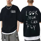 Cactus Jack T-shirt Summer Men Women LOOK MOM I CAN FLY Travis Scott Tees Hip Hop Style Short Sleeve Harajuku Logo Print Tshirt