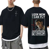 Cactus Jack T-shirt Summer Men Women LOOK MOM I CAN FLY Travis Scott Tees Hip Hop Style Short Sleeve Harajuku Logo Print Tshirt