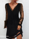Dresses for Women V Neck Lace Sleeve Short Dress Spring Summer Sexy Ladies Black Party Bodycon Dresses fashion 5XL