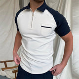 Polo Shirt Joining Together Letters Color Polo Shirts Brand Men Short-Sleeved Tees Shirt Man Clothes M-3XL