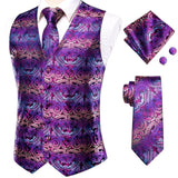 Hi-Tie 20 Color Silk Men Vests and Tie Business Formal Dresses Slim Vest