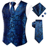 Hi-Tie 20 Color Silk Men Vests and Tie Business Formal Dresses Slim Vest