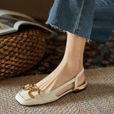 Elegant Office Ladies Shoes and Sandals with Square Heel Sandals Slip On