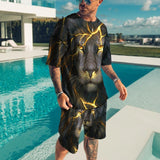 Suit 3D Summer Pattern T-shirt Suit Men