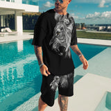 Suit 3D Summer Pattern T-shirt Suit Men