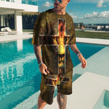 Suit 3D Summer Pattern T-shirt Suit Men