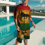 Suit 3D Summer Pattern T-shirt Suit Men