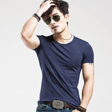 2022 Brand New Men T Shirt Tops V neck Short Sleeve Tees Men Fashion Fitness Hot T-shirt For Male