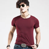2022 Brand New Men T Shirt Tops V neck Short Sleeve Tees Men Fashion Fitness Hot T-shirt For Male