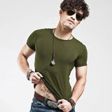 2022 Brand New Men T Shirt Tops V neck Short Sleeve Tees Men Fashion Fitness Hot T-shirt For Male