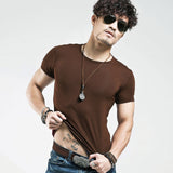 2022 Brand New Men T Shirt Tops V neck Short Sleeve Tees Men Fashion Fitness Hot T-shirt For Male