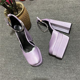 New Brand Women Sandals Summer Shoes Sexy Thick High Heels Platform Black Red Yellow Dress Party Wedding Shoes Woman Pumps