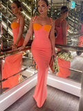 Tinastyle Elegant Strapless Sexy Bodycon Maxi Dress Women Sleeveless