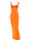Tinastyle Elegant Strapless Sexy Bodycon Maxi Dress Women Sleeveless