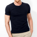 Brand New Men T Shirt Pure Color Lycra Cotton Short