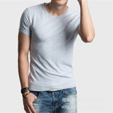 Brand New Men T Shirt Pure Color Lycra Cotton Short