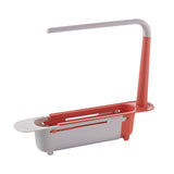 Sink Rack Telescopic Filter Drain Basket Dishwashing Cloth Storage Kitchen Tools Retractable Drain Basket Kitchen Tools