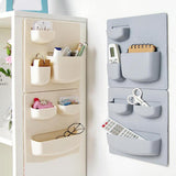 Plastic Self-adhesive Storage Rack Wall Refrigerator Mounted Holder Kitchen Bathroom Organizer Shelf Rack Home Appliance Supply