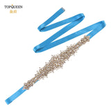 TOPQUEEN S319-G Luxury Bridal Belt Gold Rhinestone Applique Wedding Accessories Women Diamond Sash Moroccan Caftan Decoration