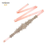 TOPQUEEN S319-G Luxury Bridal Belt Gold Rhinestone Applique Wedding Accessories Women Diamond Sash Moroccan Caftan Decoration