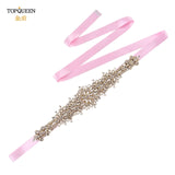 TOPQUEEN S319-G Luxury Bridal Belt Gold Rhinestone Applique Wedding Accessories Women Diamond Sash Moroccan Caftan Decoration