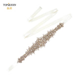 TOPQUEEN S319-G Luxury Bridal Belt Gold Rhinestone Applique Wedding Accessories Women Diamond Sash Moroccan Caftan Decoration