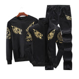 35-140kg suit mens Plush thickened autumn and winter long sleeve coat sports leisure suit mens oversized mens suit
