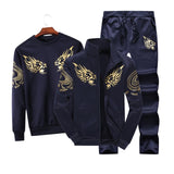 35-140kg suit mens Plush thickened autumn and winter long sleeve coat sports leisure suit mens oversized mens suit