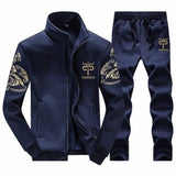 35-140kg suit mens Plush thickened autumn and winter long sleeve coat sports leisure suit mens oversized mens suit