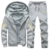 35-140kg suit mens Plush thickened autumn and winter long sleeve coat sports leisure suit mens oversized mens suit