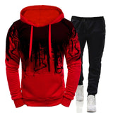 Mens Tracksuit Casual Camouflage Hoodies and Pants Two Piece Sets Outdoor Sweatshirt Set