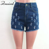 [Znaiml] Sexy High Waist Denim Ripped Shorts