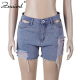 Znaiml Fashion Sexy Mid Waist Ladies Denim Shorts