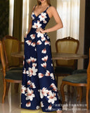 2021 New Style Ladies Jumpsuit  Summer Long V-neck Fashion Printing Trendy Temperament Elegant and Breathable Women's Clothing