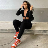 Summer Sexy Black Bandage Long Sleeve Bodycon Jumpsuits Clubwear One Piece Outfits