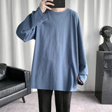 HYBSKR 2022Spring Men's T-Shirt Solid Color Basic T shirt Round Neck Long Sleeve Tshirts Korean Couple Women Man Casual Tees