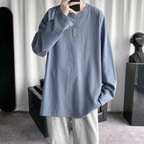 HYBSKR 2022Spring Men's T-Shirt Solid Color Basic T shirt Round Neck Long Sleeve Tshirts Korean Couple Women Man Casual Tees