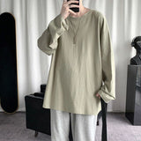 HYBSKR 2022Spring Men's T-Shirt Solid Color Basic T shirt Round Neck Long Sleeve Tshirts Korean Couple Women Man Casual Tees