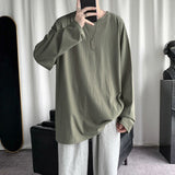 HYBSKR 2022Spring Men's T-Shirt Solid Color Basic T shirt Round Neck Long Sleeve Tshirts Korean Couple Women Man Casual Tees