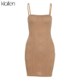 KLALIEN Women Fashion Elegant Streetwear Strap Mini Dress Summer