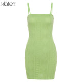 KLALIEN Women Fashion Elegant Streetwear Strap Mini Dress Summer