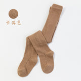 Soft Warm Knitted Solid Color Tights for Baby's 0-5