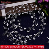 TOPQUEEN HP233 Wedding Hair Ornaments for Women Tiaras Bridal Rhinestone Headband Alloy Leaves Wedding Headpieces Headwear