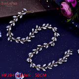 TOPQUEEN HP233 Wedding Hair Ornaments for Women Tiaras Bridal Rhinestone Headband Alloy Leaves Wedding Headpieces Headwear