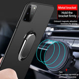 Ultra-thin Magnetic Hard Matte PC Phone Case For Samsung Galaxy S21 S20 S10 S9 S8 Note 20 10 9 8 Plus Ring Bracket Frosted Cover