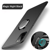 Ultra-thin Magnetic Hard Matte PC Phone Case For Samsung Galaxy S21 S20 S10 S9 S8 Note 20 10 9 8 Plus Ring Bracket Frosted Cover