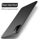 Ultra-thin Magnetic Hard Matte PC Phone Case For Samsung Galaxy S21 S20 S10 S9 S8 Note 20 10 9 8 Plus Ring Bracket Frosted Cover