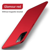 Ultra-thin Magnetic Hard Matte PC Phone Case For Samsung Galaxy S21 S20 S10 S9 S8 Note 20 10 9 8 Plus Ring Bracket Frosted Cover