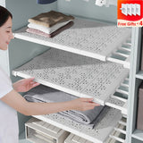 Bobak Adjustable Kitchen Wardrobe Storage Shelves Clothing Closet Organizer Wall Mounted Rack Home Appliance